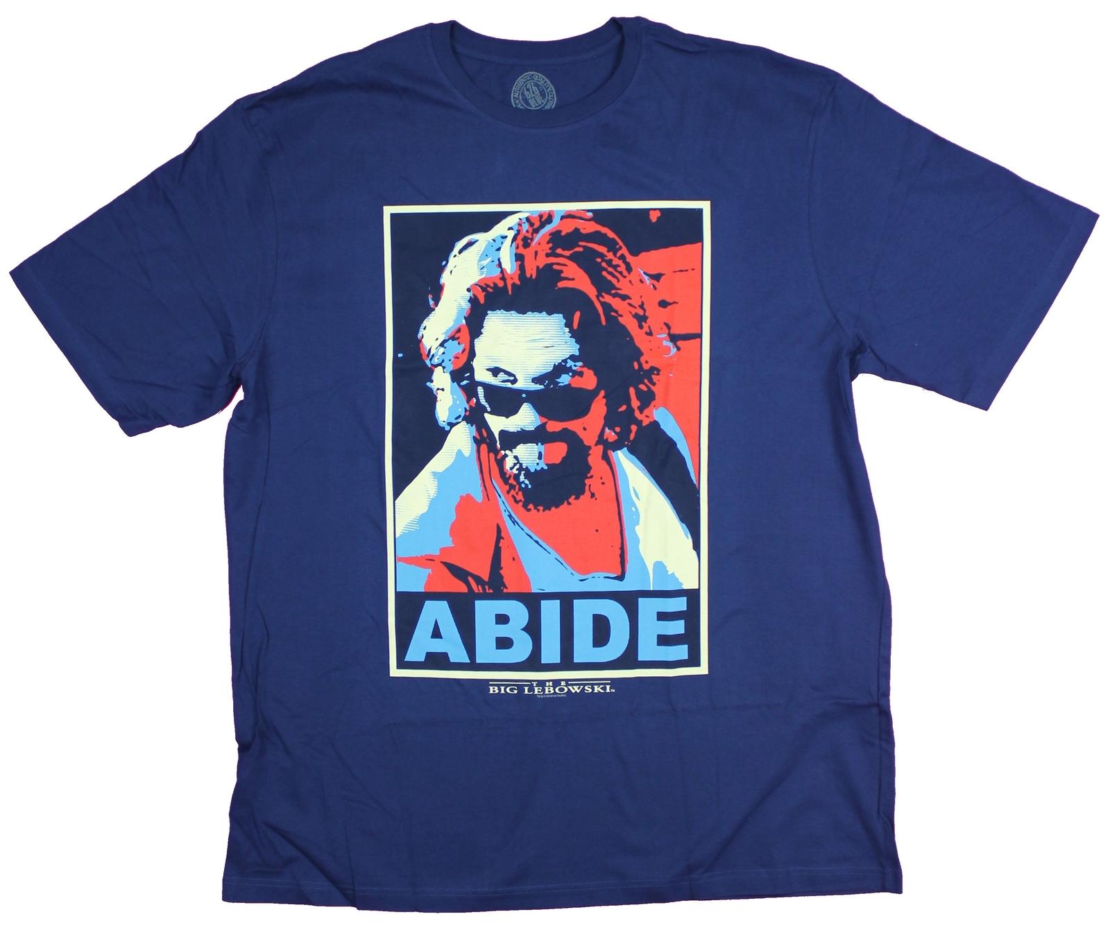 The Big Lebowski Adult New T-Shirt - Dude Abide poster Style Pic M