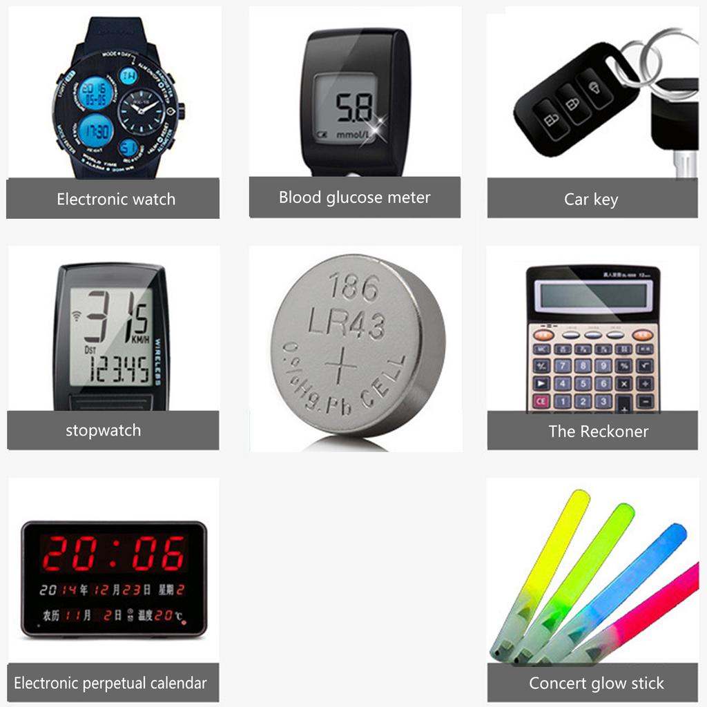 10pcs/sheet AG12 LR43 Button Cell Batteries 1.5V Alkaline Long Time Power Supply for Toy and Remote Controls Calculators