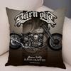 Ful Motorcycle Cushion  Decor Vintage Style Bike Race  Pillowcase Soft Plush Pillow Case for Sofa Home Car ,(1)