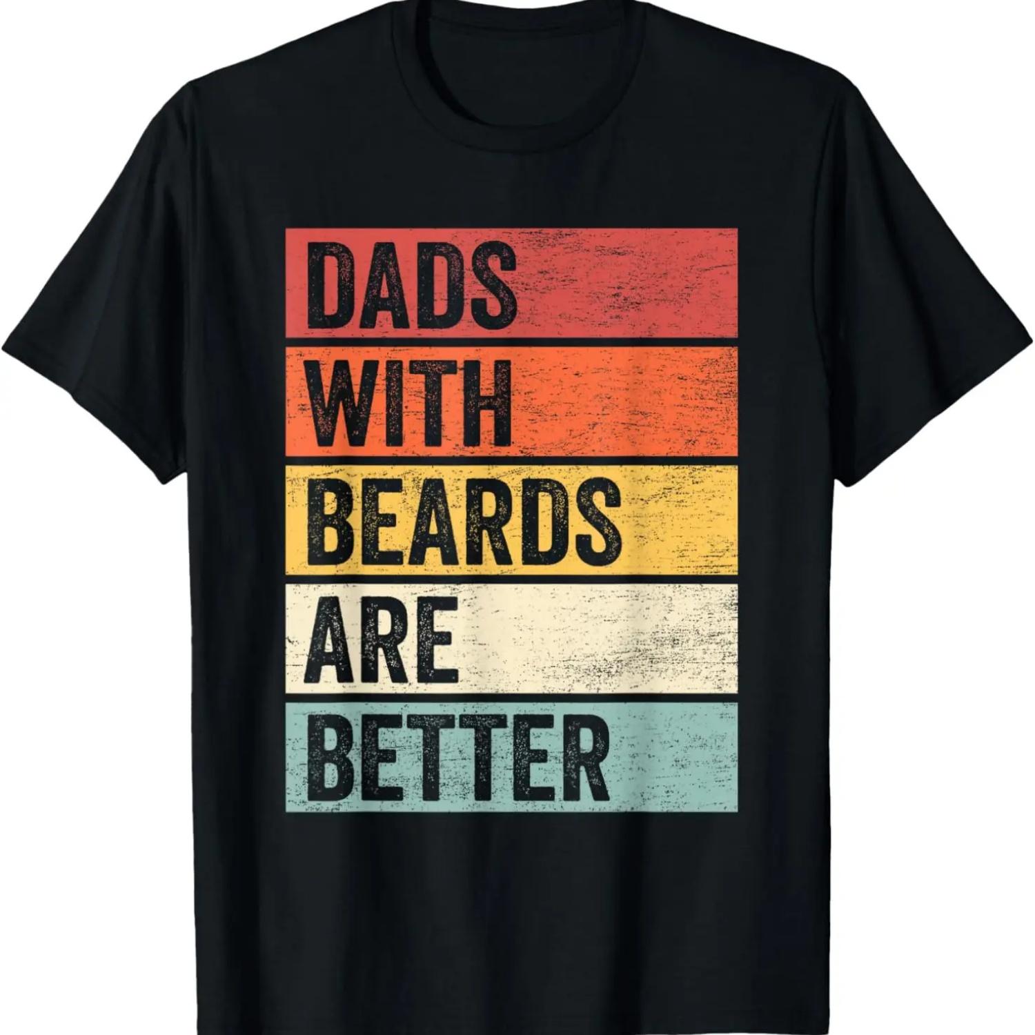 

Забавные папы с бородами лучше. Ретро мужская футболка на День отца XXXXXL чёрный