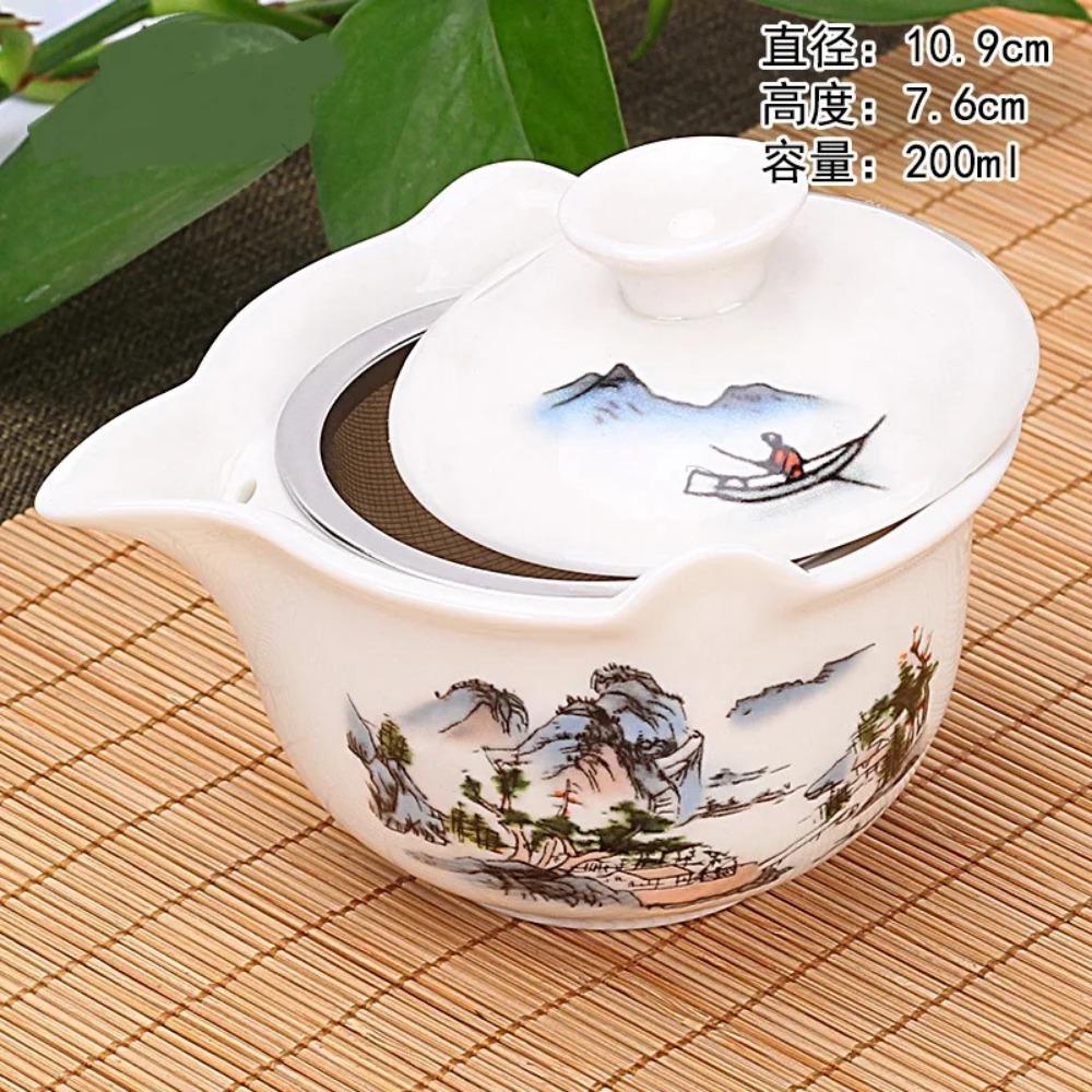 Chinese Traditional Teapot Tea Set Ceramic Gaiwan Brewing TeaPot Household Anti-Scalding Hand Grasp Pot Tea Set Accessorie