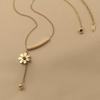 Daisy Tassel Necklace for Women - Korean Style Titanium Steel, Light Luxury Clavicle Chain
