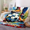 Custom Name Soccer Theme Printed Blanket - Perfect for Couch, Bed, Travel & Outdoor Use | Machine Washable, Cozy & Durable.