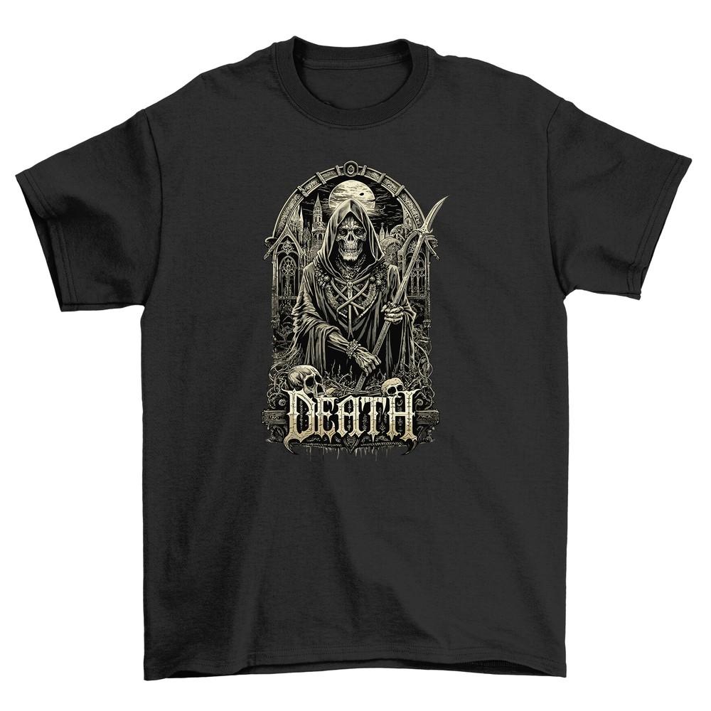 Gothic_78 Skeleton Warrior T-shirt - Edgy and Deadly! Funny tee with a spooky tw