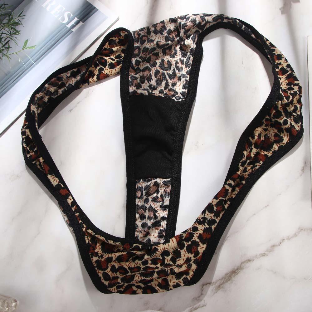 Women Bownot Transparent Low waist Leopard Panties Lace Thongs Briefs Underwear