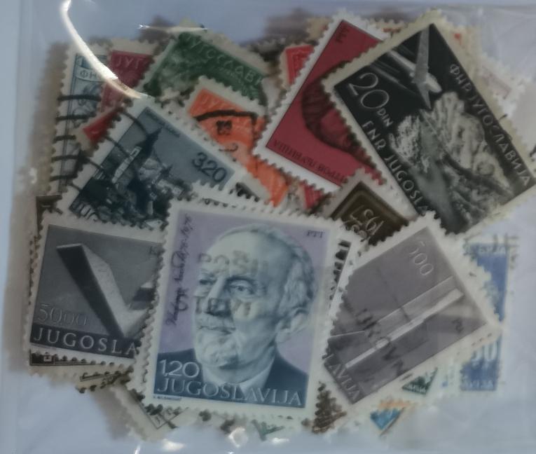 Yugoslav Stamps 100 Different Real Stamped Post Stamps Collectible Postage Stamps Scarpbooking Material