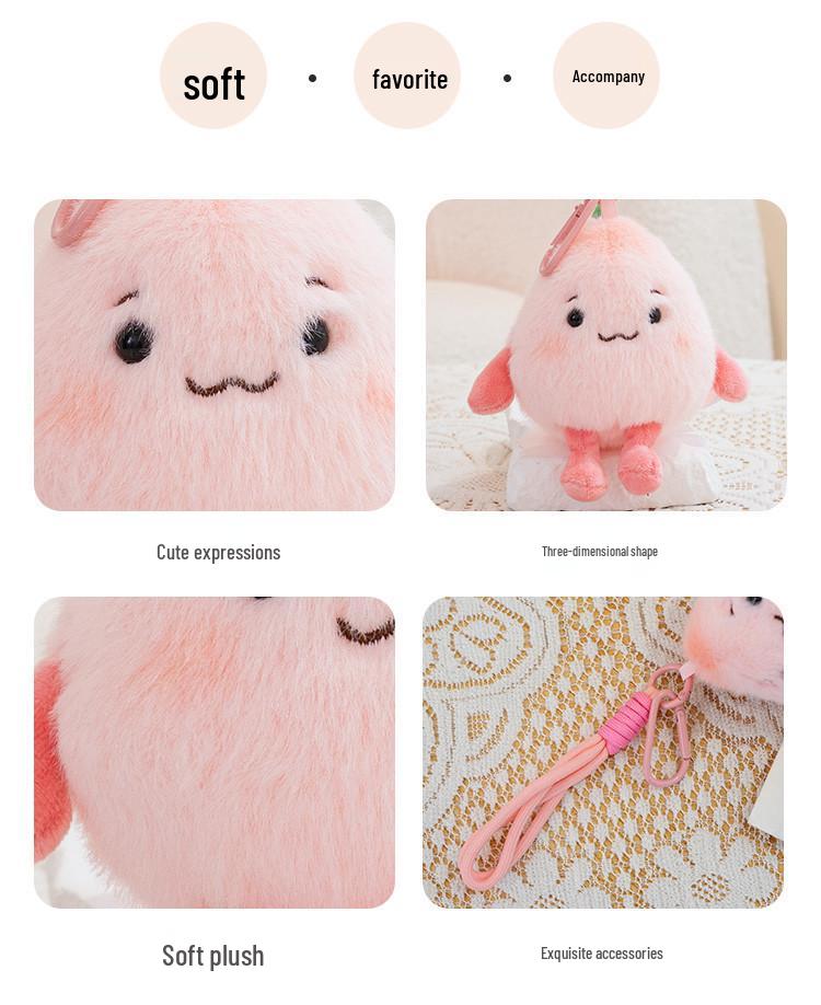 Cartoon Fruit Plush Beanbag Toy - Cute Mangosteen, Peach, Dragon Fruit, Persimmon Pendants - Ideal Gift for Women