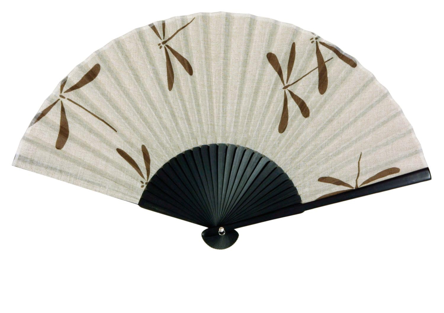 

Веер в стиле «банан» Yamamoto Jin Shoten с дизайном стрекозы, бежевый [4090-A] Японский узор, Сувенир для въездного туризма