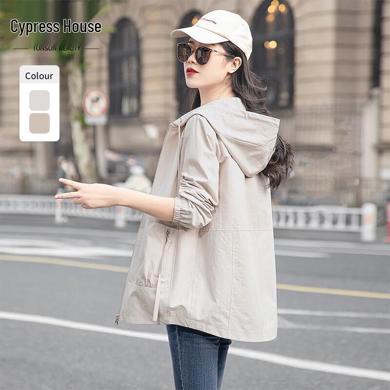 Женская куртка на молнии с капюшоном и кулиской SILBAI SHE S