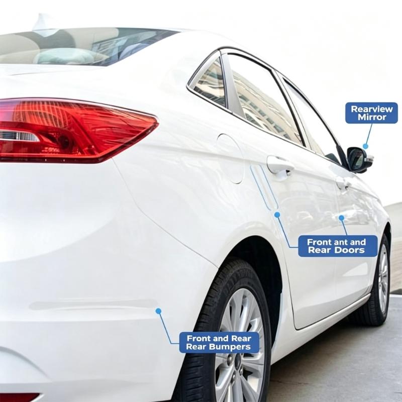 Vehicle Door Edges Guard Strips, Flexible PVC Door Bumper Protectors with Peels-and-Stick Setups for Everyday Car Owners