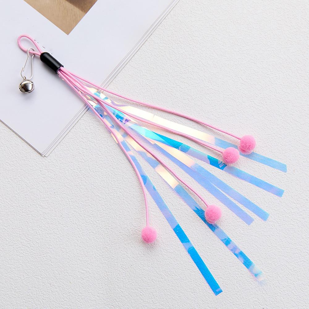 Crinkle Paper Cat Wand Toy Colorful Tassels Cat Teasing Stick Interactive Cat Toy  Interactive Play