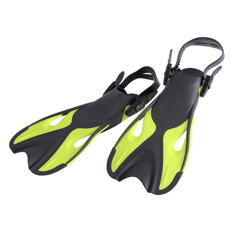 Adjustable Open-Heel Swim Fins Kids Size 24-36 TPR PP POM Short Frog Snorkeling Diving Gear