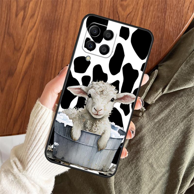 Western Highland Cow Sunflower Cute Case For Samsung Galaxy M06 M16 M36 M56 M33 M15 M55 M31 M13 M12 M14 M53 M32 M52 M35 M34 M54