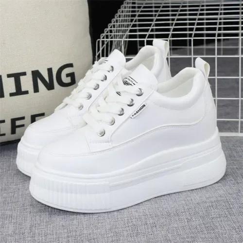 Fashion High Quality 10cm Platform Wedge Sneakers Height Increased Shoes Leather Women Spring Autumn Waterproof  Shoes Tenis De Mujer