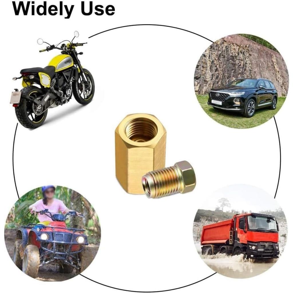 3/16 Brake Line Fittings - Premium 3/8' - 24 Threads Brake Fittings Assortment for 3/16' Brake Line Tube (6 Unions, 12 Nuts) 18 PCS