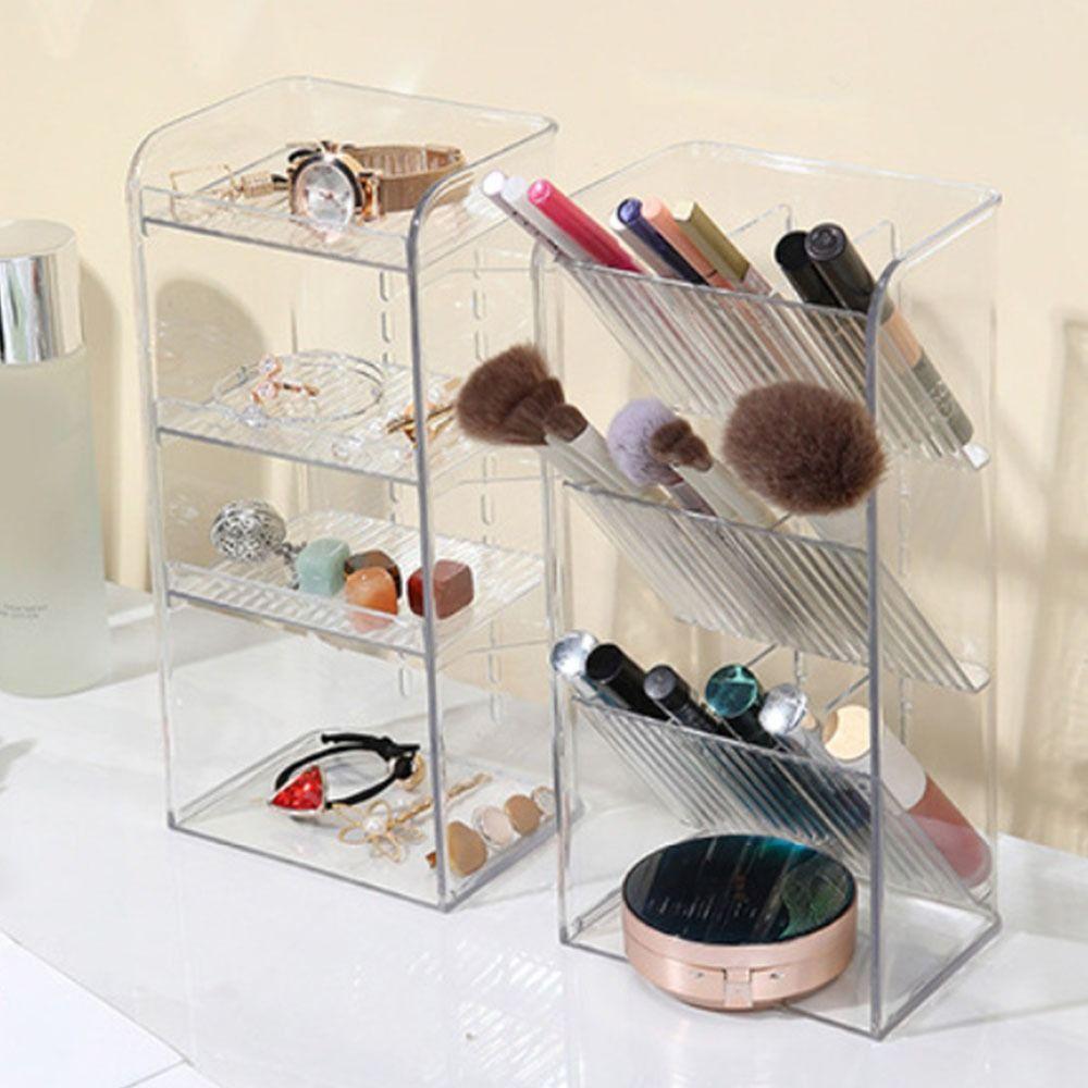 Vertical Clear Makeup Organizer Transparent Lipstick Storage Box Makeup Shelf Cabinet Organizer