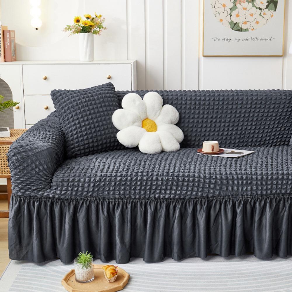

Slip Proof Bubble Gauze Sofa Cover Full Wrap Lace Thickened Dustproof Universal for All Seasons Single S 90-140CM