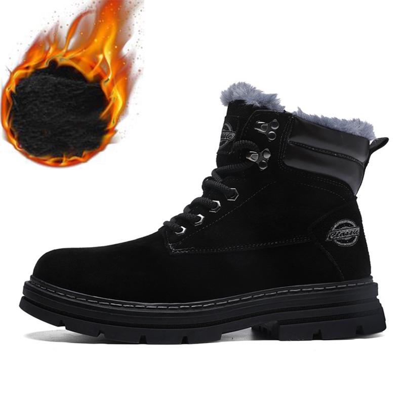 Pánské vysoké boty na volný čas Ručně vyráběné plyšové boty Ležérní boty Podzimní a zimní boty