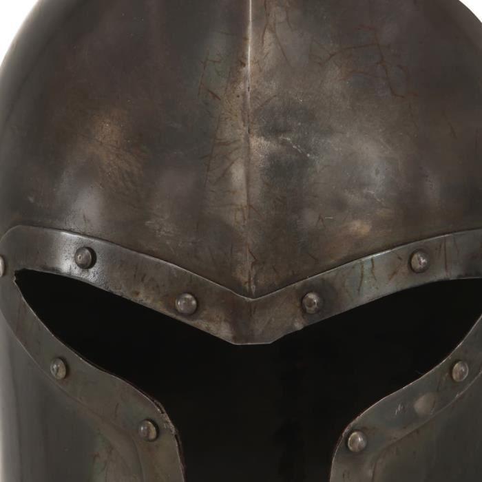 VidaXL Antique Medieval Knight Helmet for LARP Silver Steel
