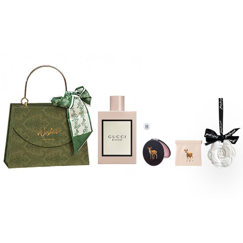 Gucci Huayue Women s Perfume Floral Tuberose Jasmine Floral Leisure EDP // Cosmetics Huayue Women s Fragrance 30ML Luxury Four-piece Set коричневый