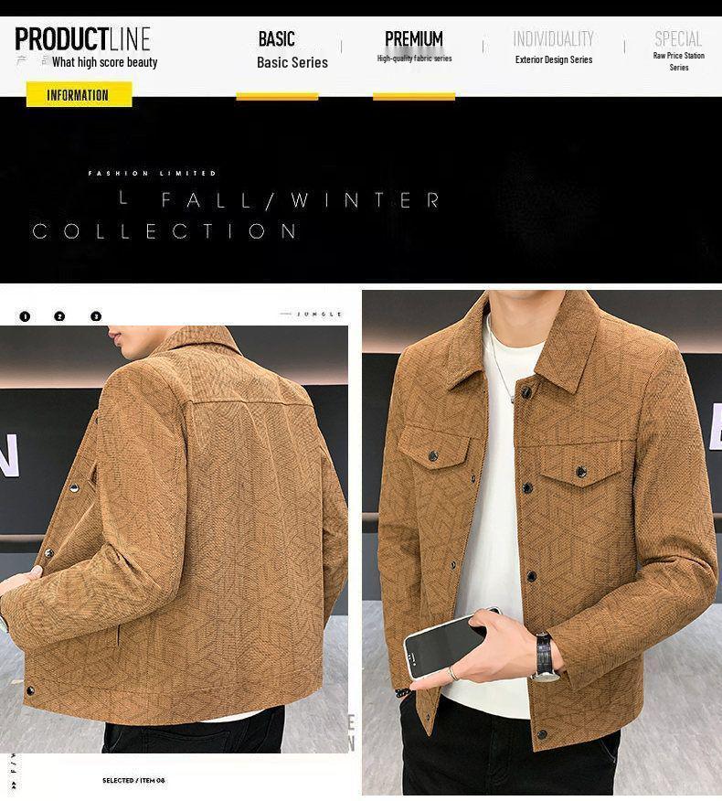 2025 Herren Vielseitige Freizeitjacke - Modisches Revers, Trendiger Herbst-/Wintermantel