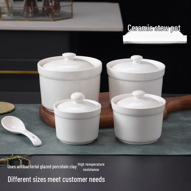Ceramic Double Boiler Stew Cup with Lid
