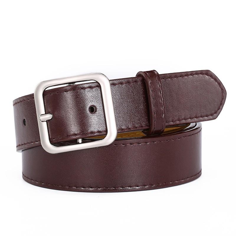 PU Leather Belt For Women Square Pin Buckle Jeans Black Belt Chic Luxury Vintage Design Trendy Accessories Female Waistband Belt