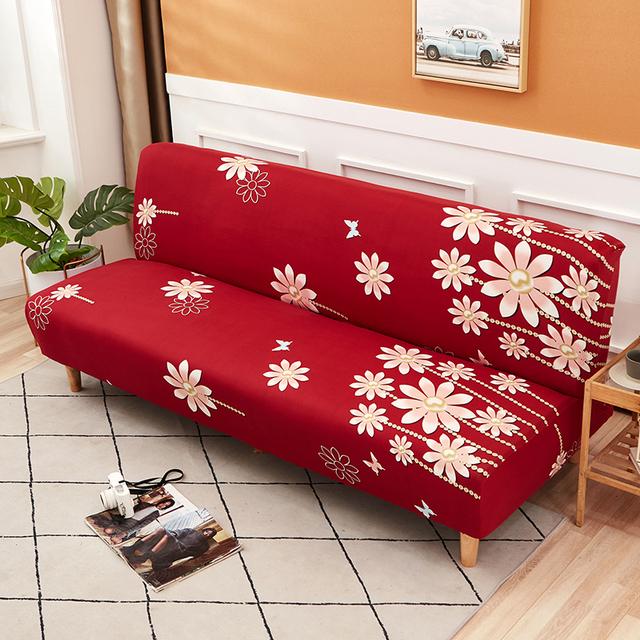 Folding Sofa Furniture Bed Cover Sofa Protective Covers Spandex Stretch Elastic Material Double Chair Cover Slipcovers Living Space Geometric Print