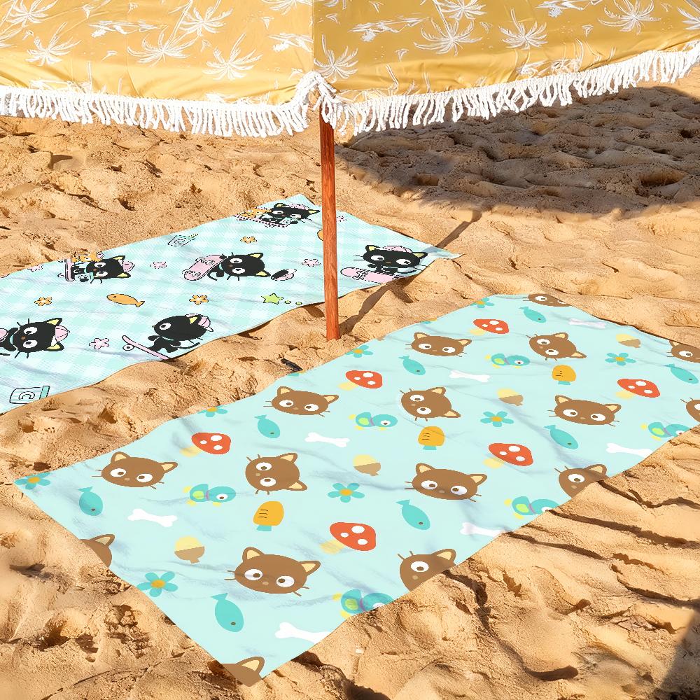 Sa Cute Cartoon C-Chococat Towel Quick Dry Soft Yoga Swimming Fitness Mountain Climbing Large Beach Towels
