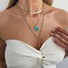 SHIXIN 4Pcs/Set Fashion Elegant Flower Pendant Necklaces Women Vintage Simple Crystal Chain Choker Daily Party Jewelry Gift 2026