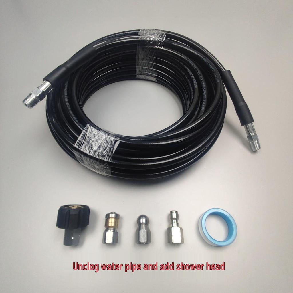 High-Pressure Sewer Jetter Kit with M22-1/4 Hose and Ground Rat Nozzle