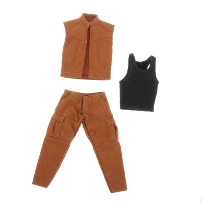 1/12 Dolls Coat Scale Soldier Vest Miniature Sleeveless Clothes Male Figure