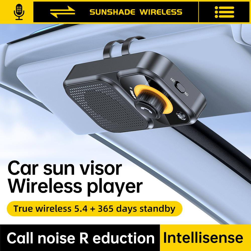 Bluetooth 5.4 Handsfree Car Kit Wireless Bluetooth Adapter Receiver Speakerphone MP3 Music Player with Car Sun Visor Clip Auto Accessories