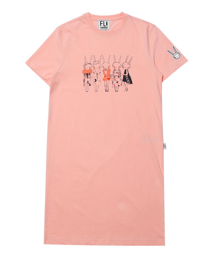 Pipilapin Daily Outfit Drawing T-Shirt Dress/Fs7Wo71W4 Pink