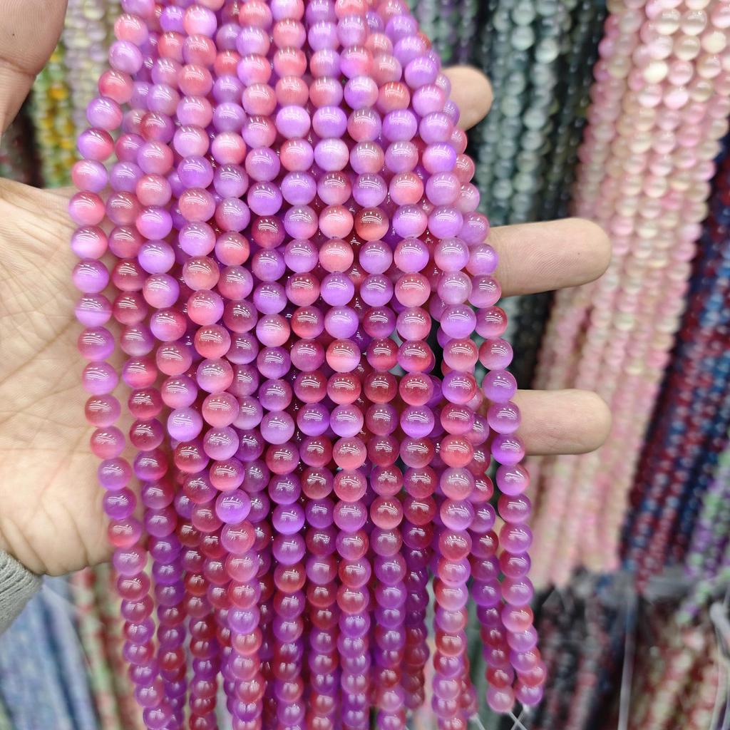 8mm Cat's Eye Stone Beads: Single, Double, Triple-Color, DIY Jewelry Round Beads