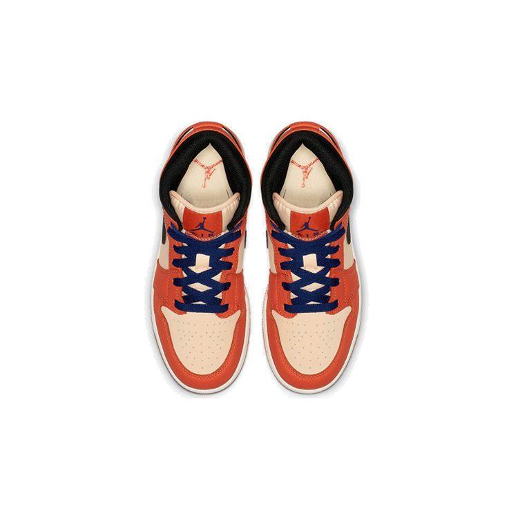 Jordan 1 Mid Team Orange Black GS BQ6931-800