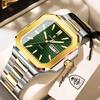 POEDAGAR Original Square Man Watch Waterproof Luminous Date Week Fashion Men Clock Stainless Steel Business Men's Quartz Watches