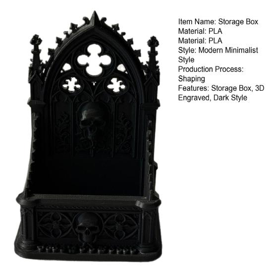 Storage Box Gothic Style with Hollow Patterns And Engraved Design Organizer for Aromatherapy Crystals Bracelets