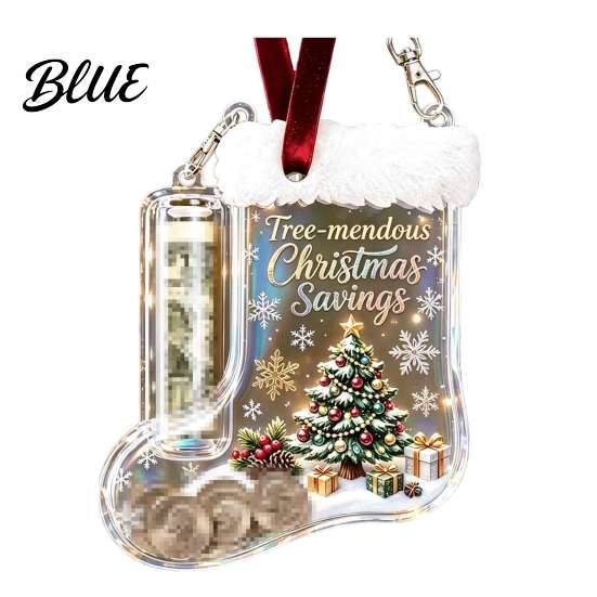 Christmas Party Gift for Friends Cash Stocking Money Holder Hanging Ornament Unique Acrylic Keepsake Ornament Xmas Tree Decoration Box