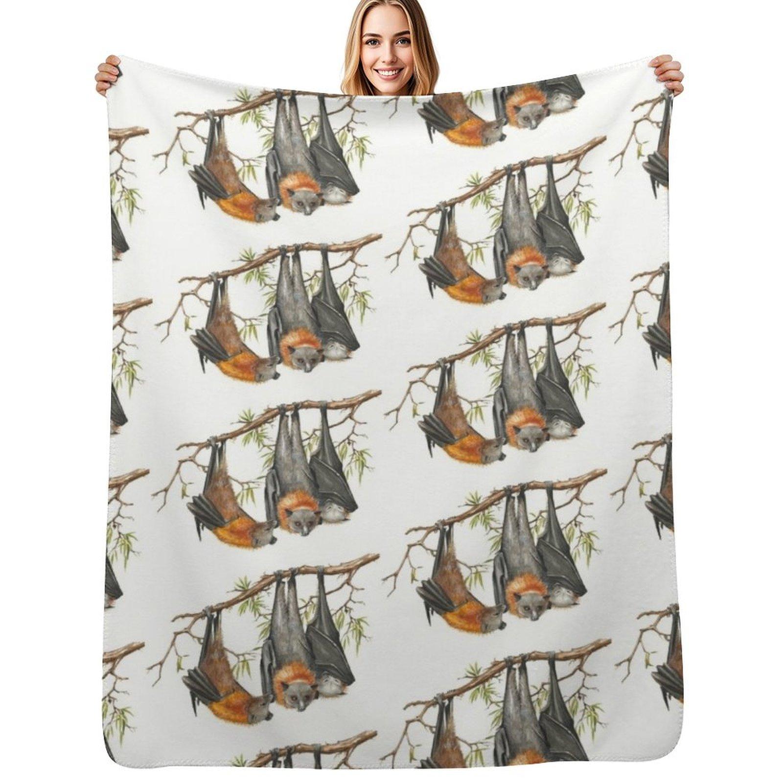 Australian Grey-headed Flying-fox Throw Blanket Men s Soft Warm Throw Blanket for Couch Size: 75*100cm, Weight: 230 GSM