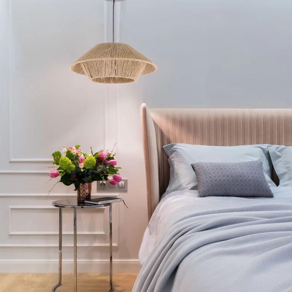 Barrel Vintage Lampshade Paper Weaving Simulated Rattan Lamp Shade New Light Cover  Hotel