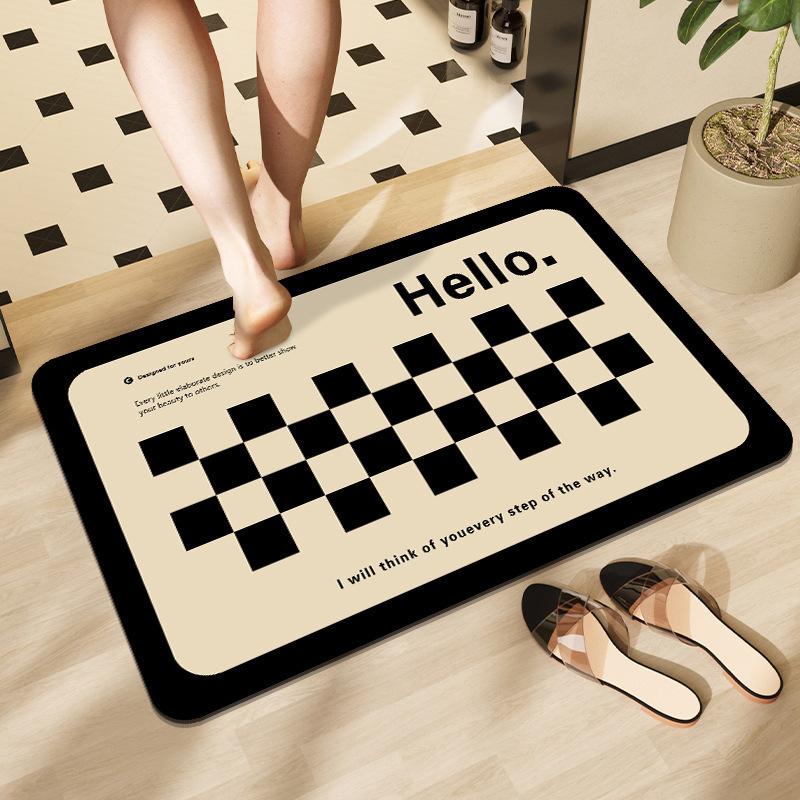 Light Luxury Diatom Mud Mat Household Bathroom Door Absorbent Non-slip Foot Mat Entry Door Mat