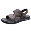 2025 men's two slippers fashionable high quality comfortable youth beach shoes outdoor soft leather sandals