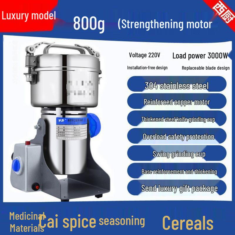 Electric Stainless Steel Ultra-fine Cereal and Grain Grinder for Household Use