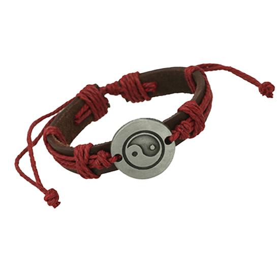 Unisex Eight Diagram Faux Leather Rope Weave Charm Infinity Multilayer Bracelet for Party