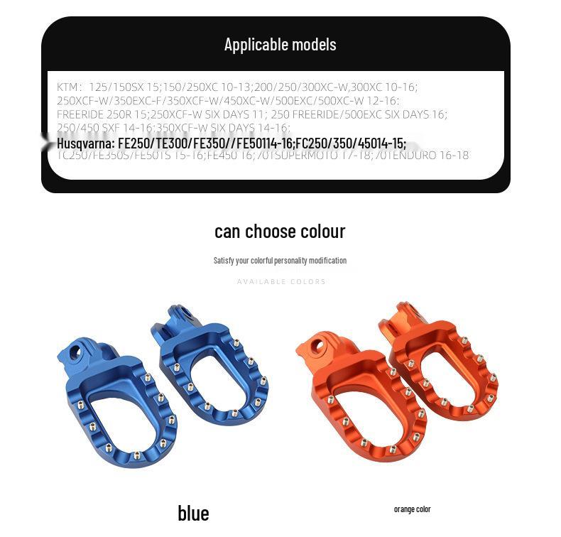 Standard Modified Studded Foot Pegs for KTM Off-Road Motorcycles