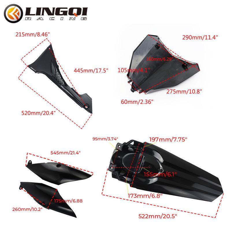 LINGQI RACING Full Body Fairing Cover Kit Set Plastic Fender Mudguard For Kayo T4 T2 T 4 Pit Dirt Bike Motorcycle Accessories
