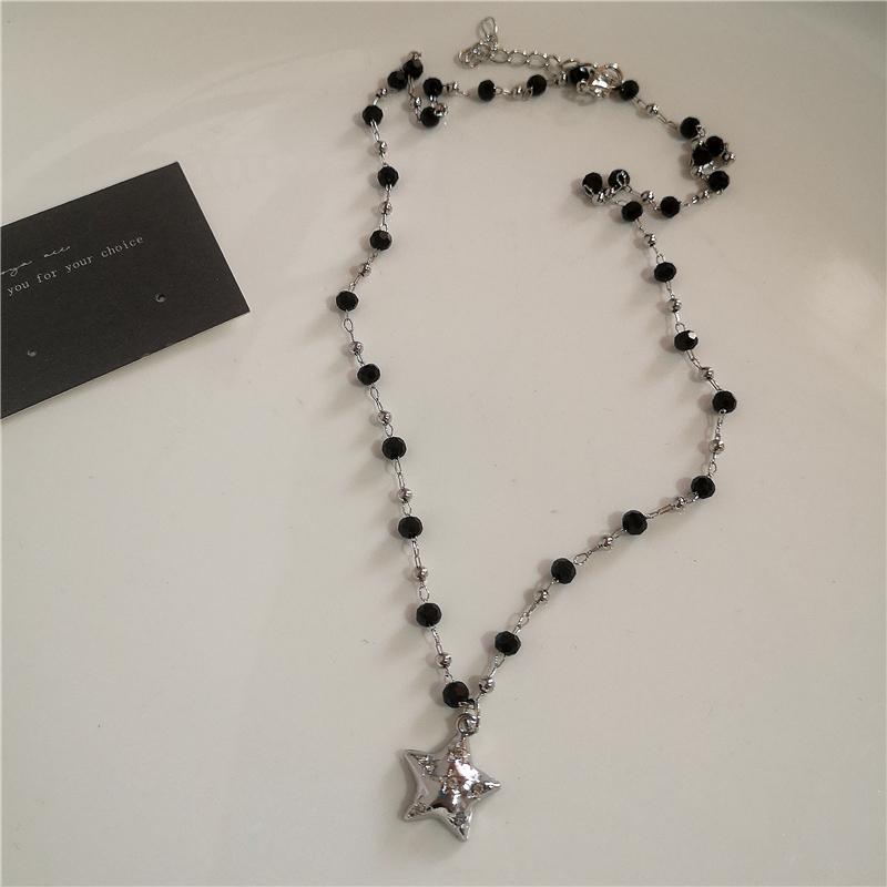Punk Rock Vintage Star Pendant Chain Necklace For Men Women Charm Hip Hop 90s Y2K Grunge Goth Aesthetic Trendy EMO Accessories
