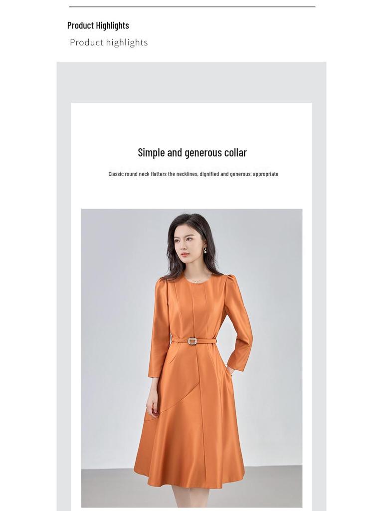 Slimming French Style A-line Belted Dress