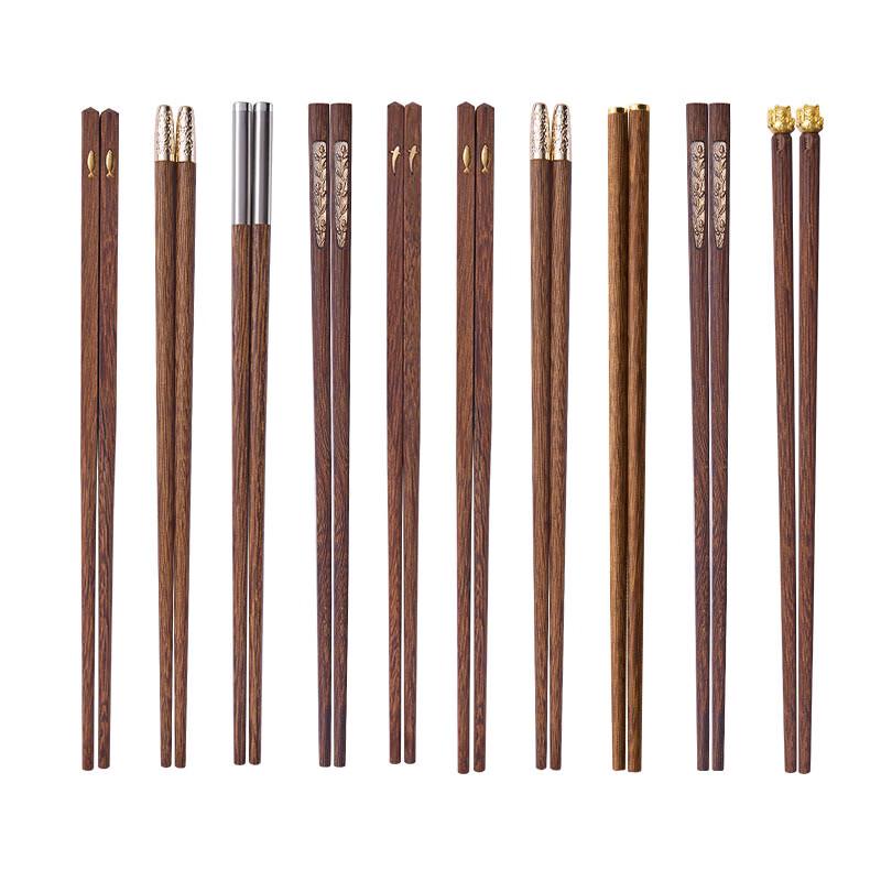 Kemangduo Massivholz Wenge & Rotes Sandelholz Essstäbchen - 5 Paar